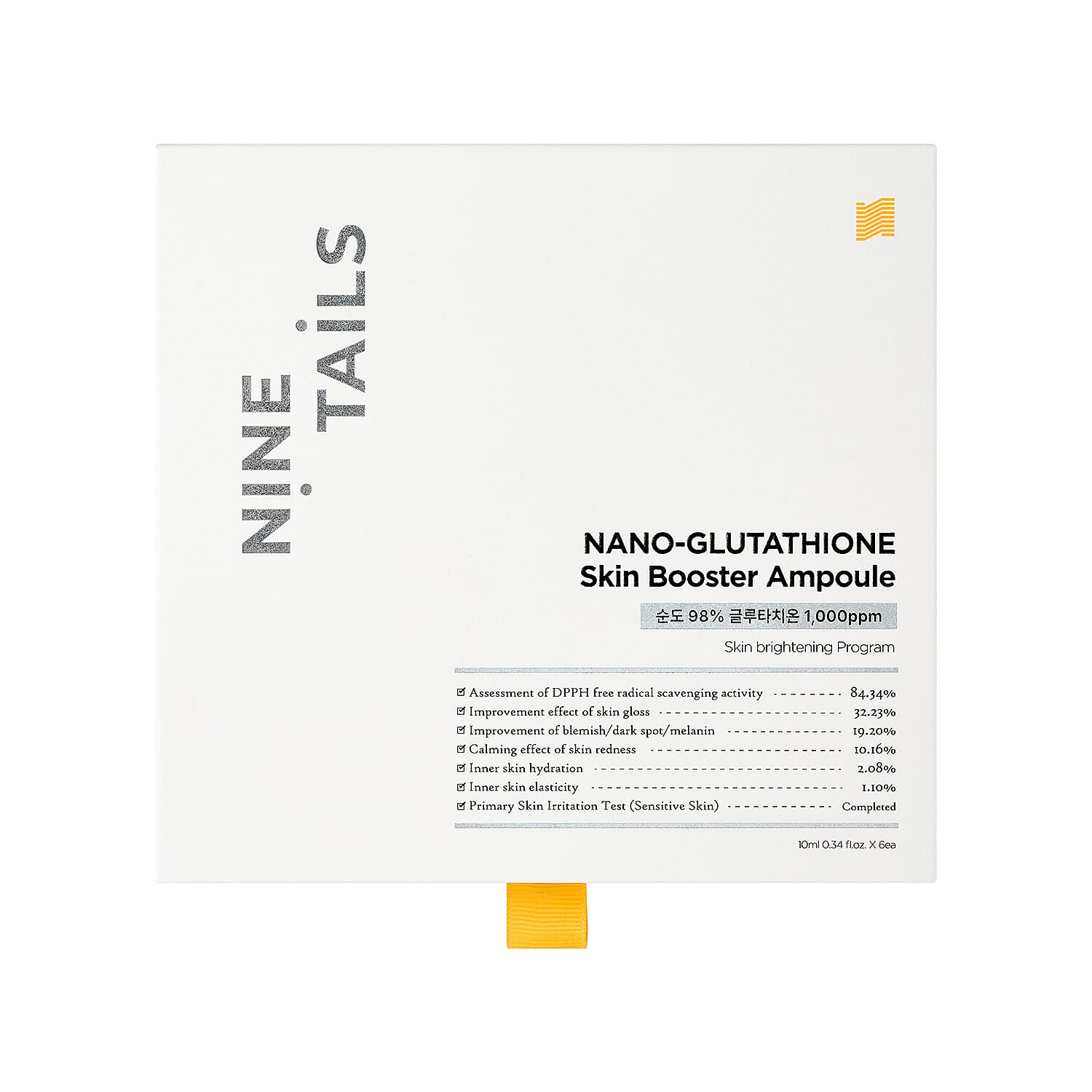 NiNE TAiLS Skin Booster Ampoule NANO- Glutathione (Made in Korea) 6x0.34oz