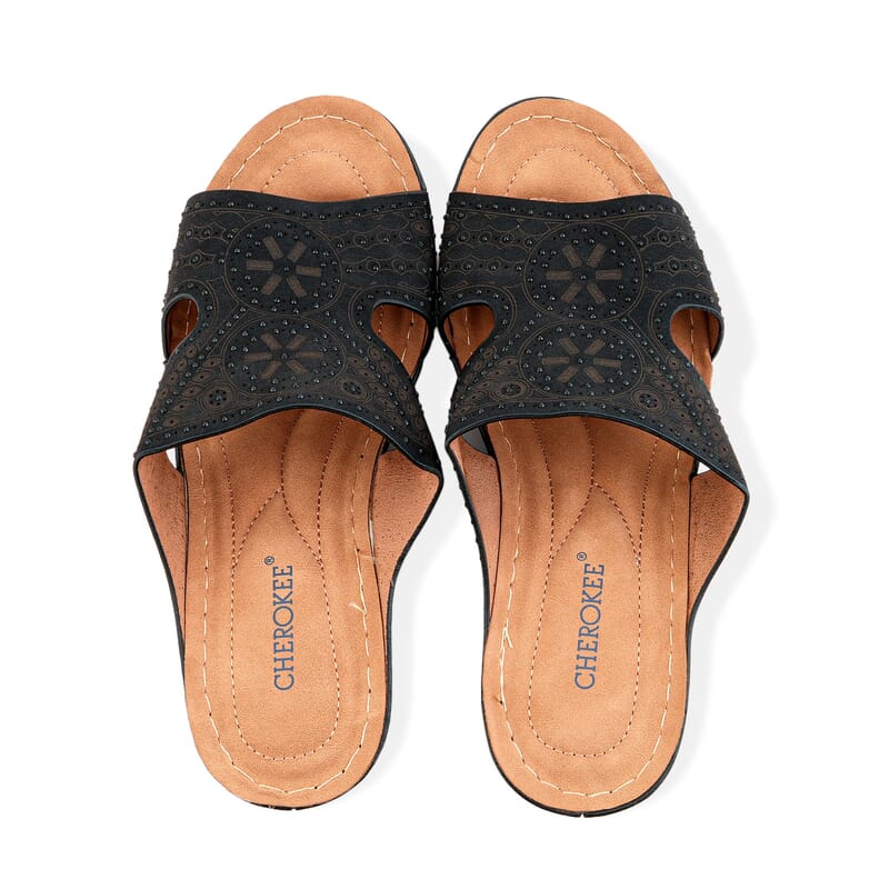 Cherokee Black Center Strap Wedge - 9