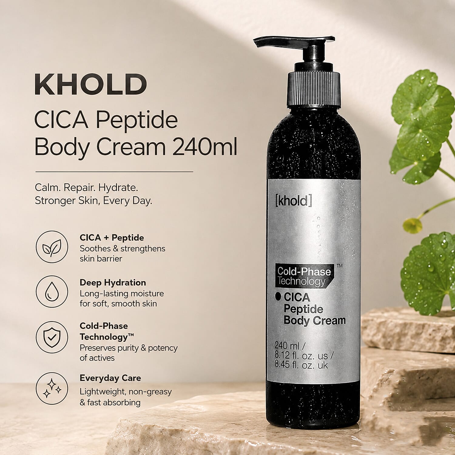 KHOLD CICA Peptide Body Cream 240ml