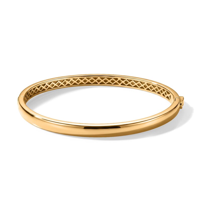 EverTrue Slim Golden Bangle Bracelet in 18K YG Plated (7.25 In)