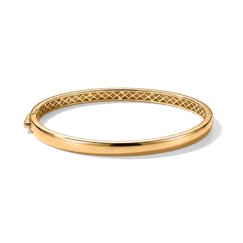 EverTrue Slim Golden Bangle Bracelet in 18K YG Plated (7.25 In)