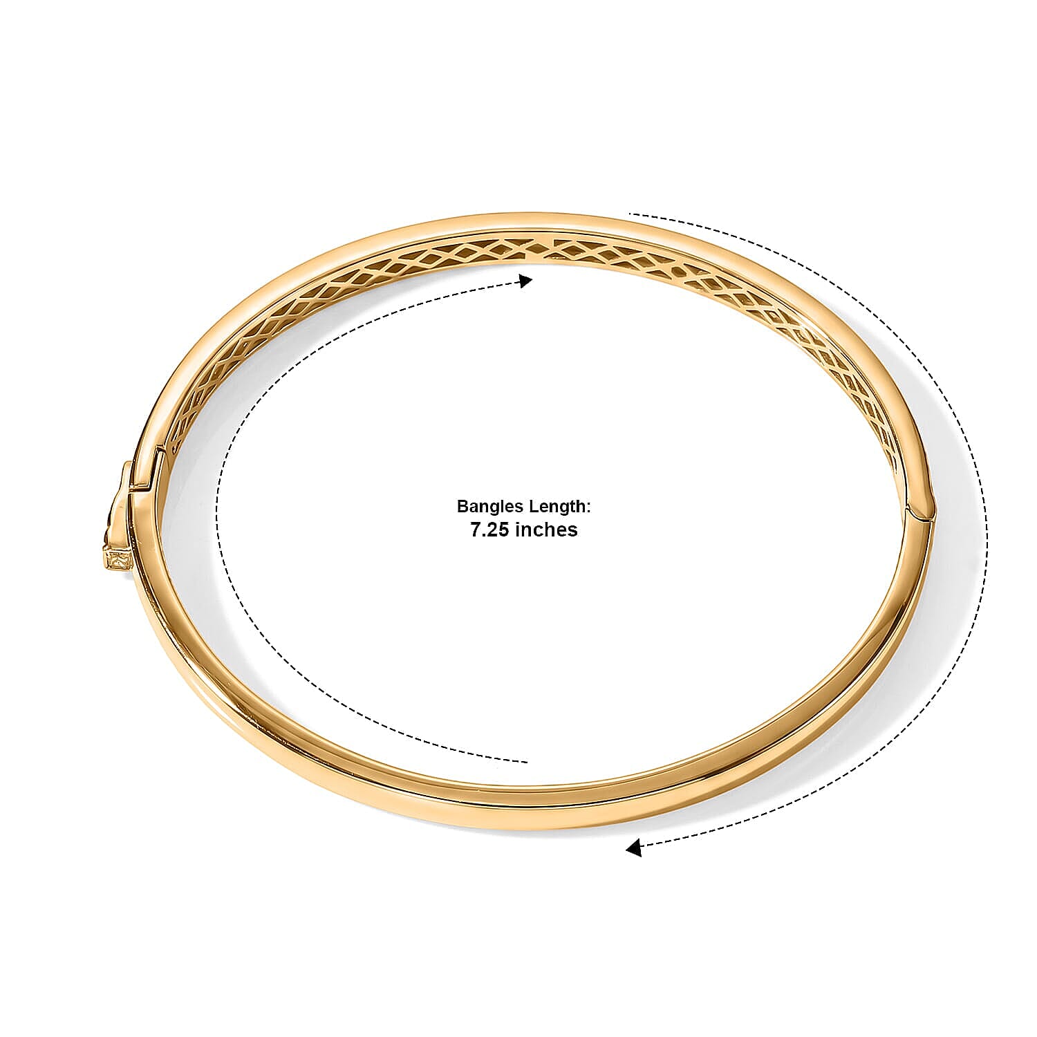 EverTrue Slim Golden Bangle Bracelet in 18K YG Plated (7.25 In)