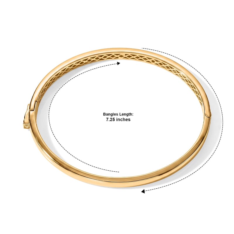 EverTrue Slim Golden Bangle Bracelet in 18K YG Plated (7.25 In)