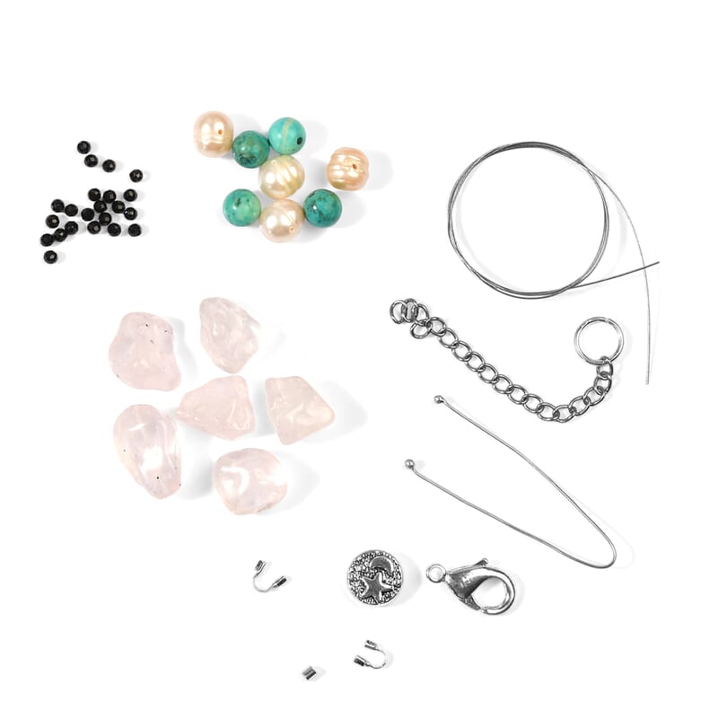 GCS Rose Quartz, Multi Gemstone Bracelet Kit 60.25 ctw