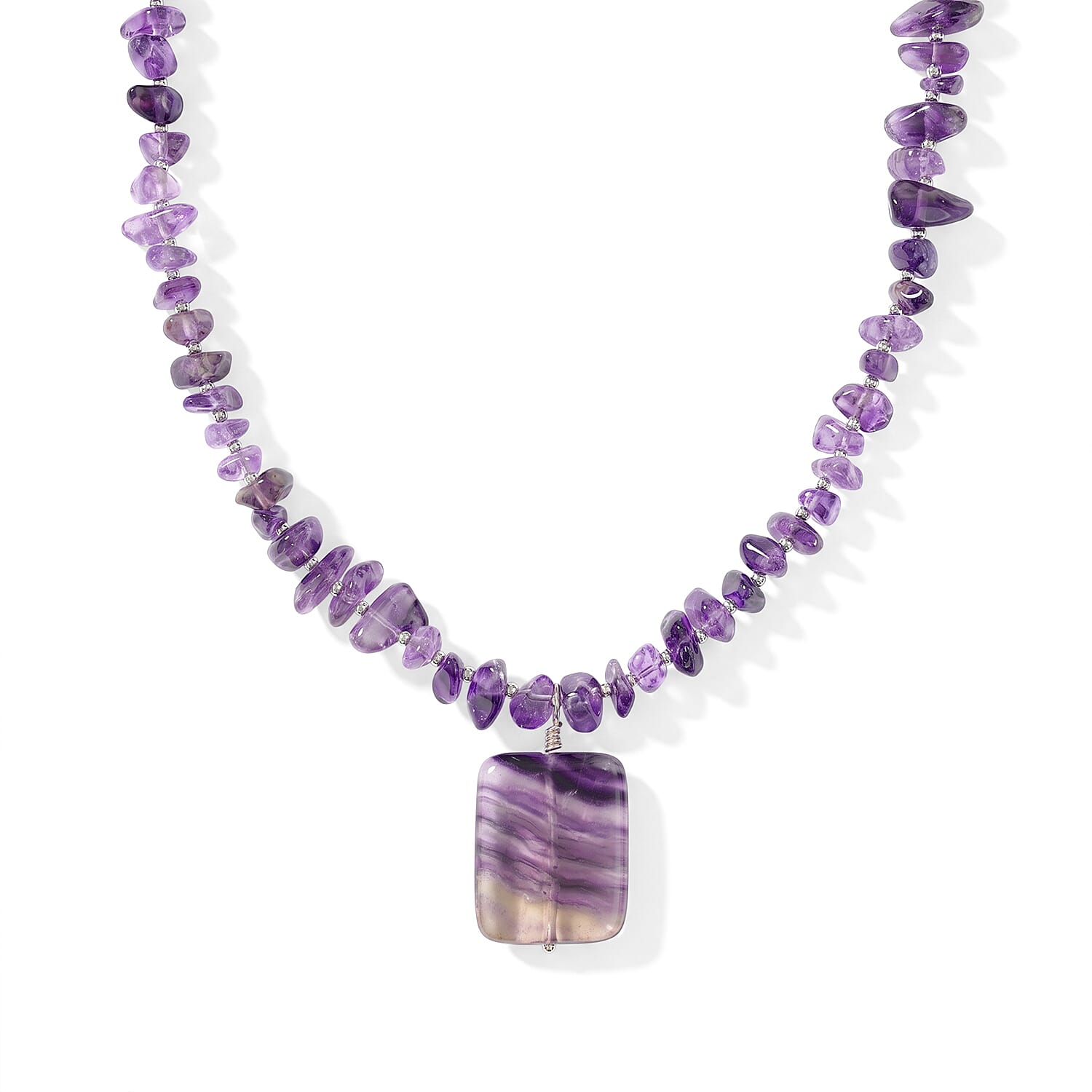 GCS African Amethyst, Fluorite Necklace Kit 159.00 ctw