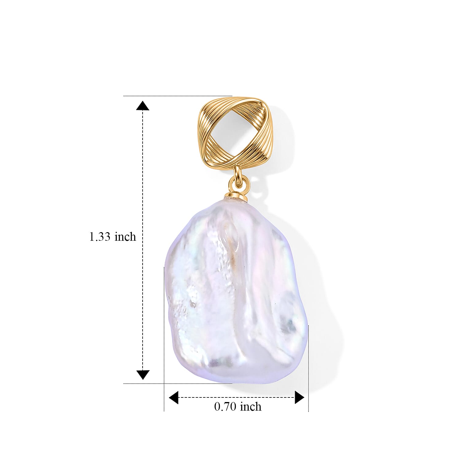 White Keshi Pearl Earrings in Silvertone