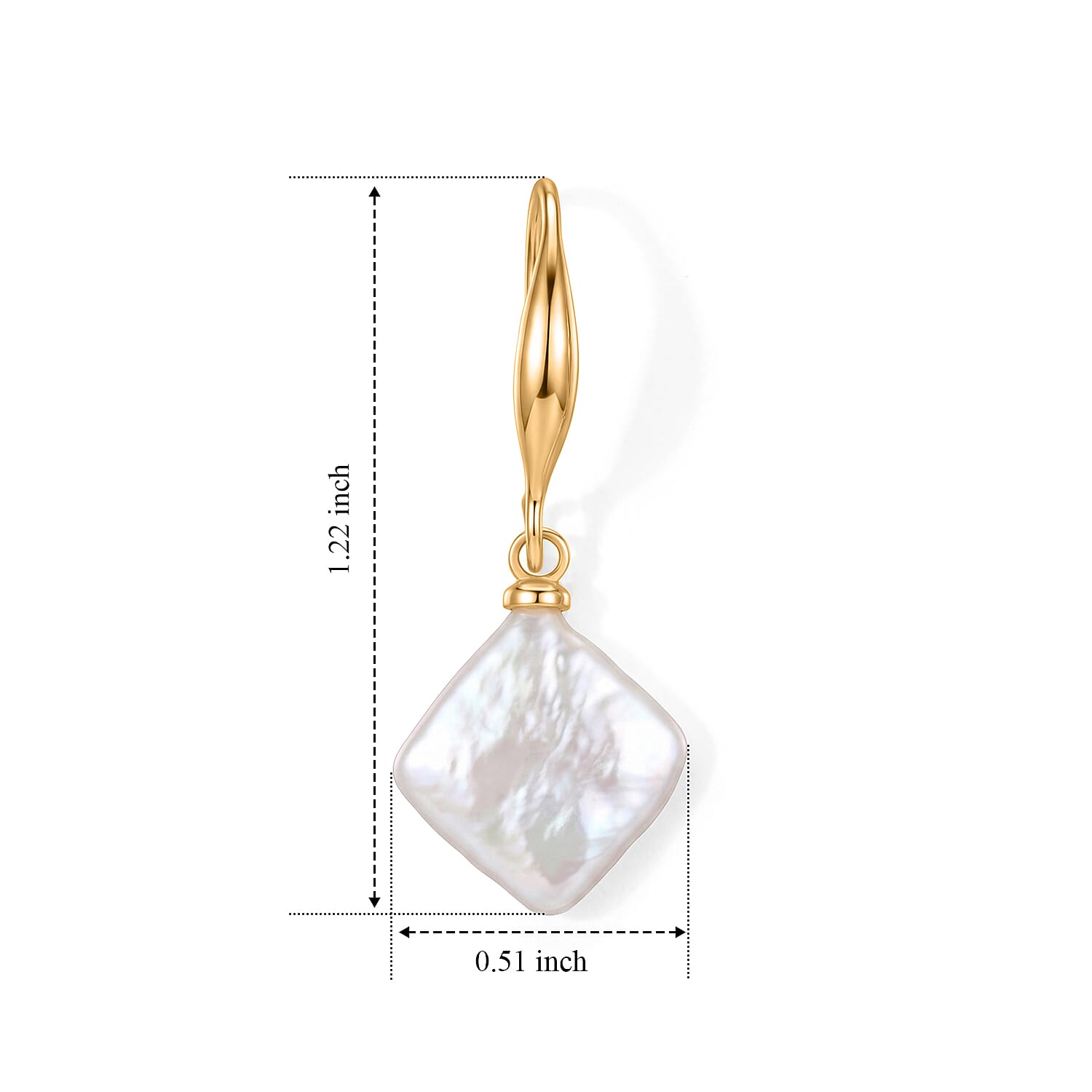 White Keshi Pearl Earrings in Silvertone