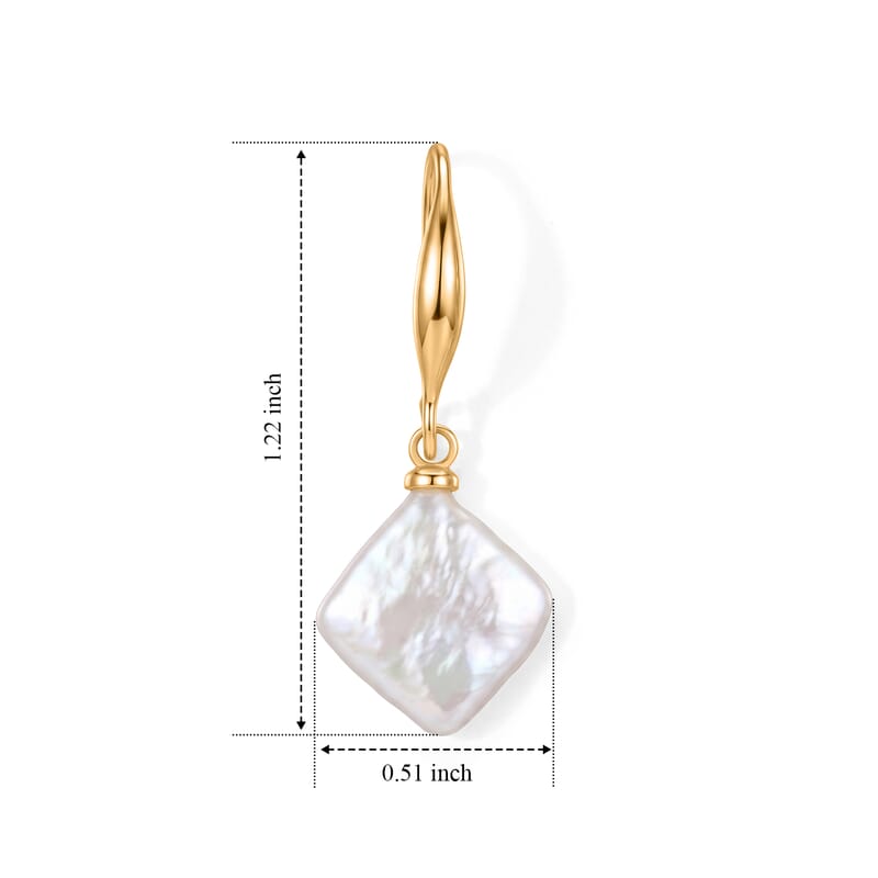 White Keshi Pearl Earrings in Silvertone