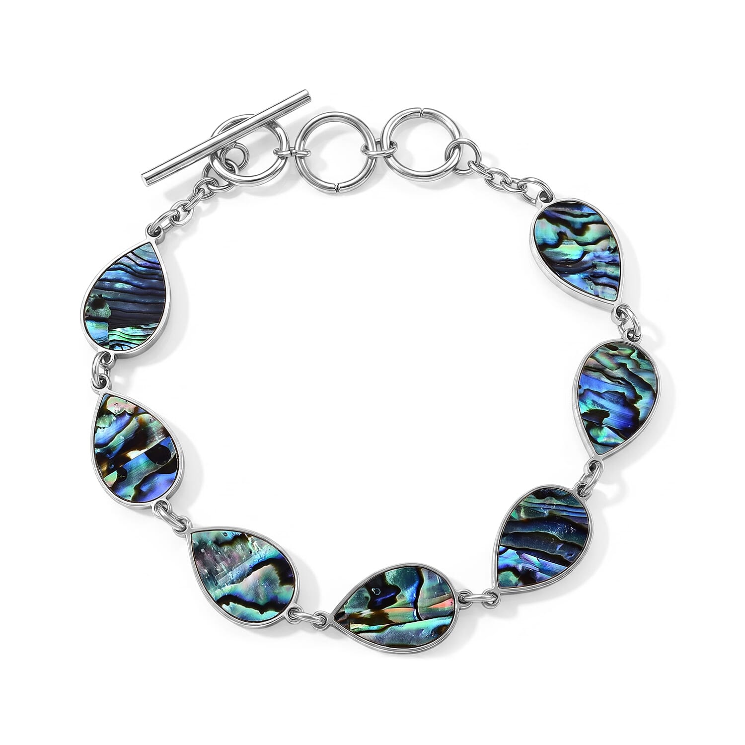 Abalone Shell Bracelet in Stainless Steel (7.50 In)