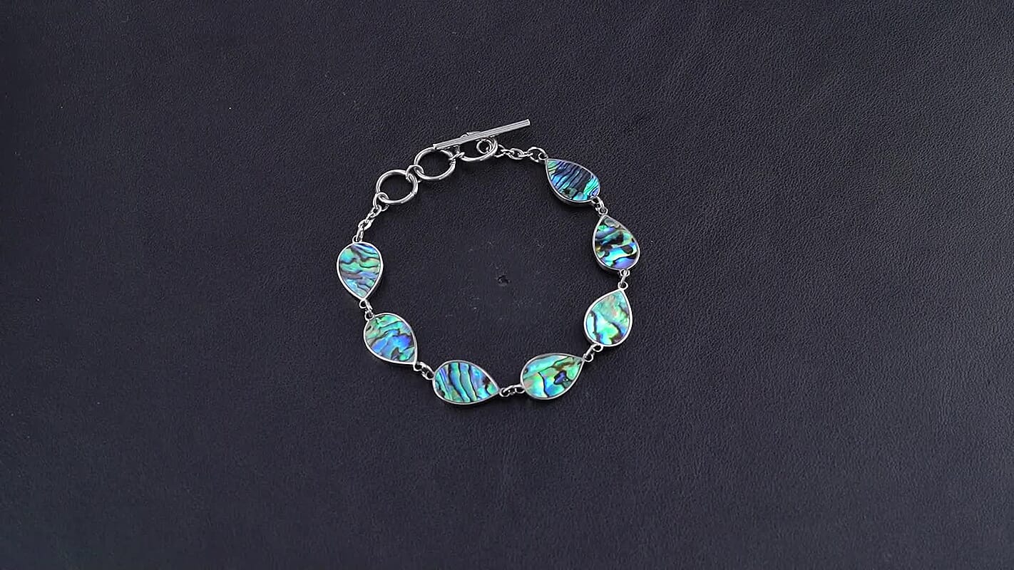 Abalone Shell Bracelet in Stainless Steel (7.50 In)