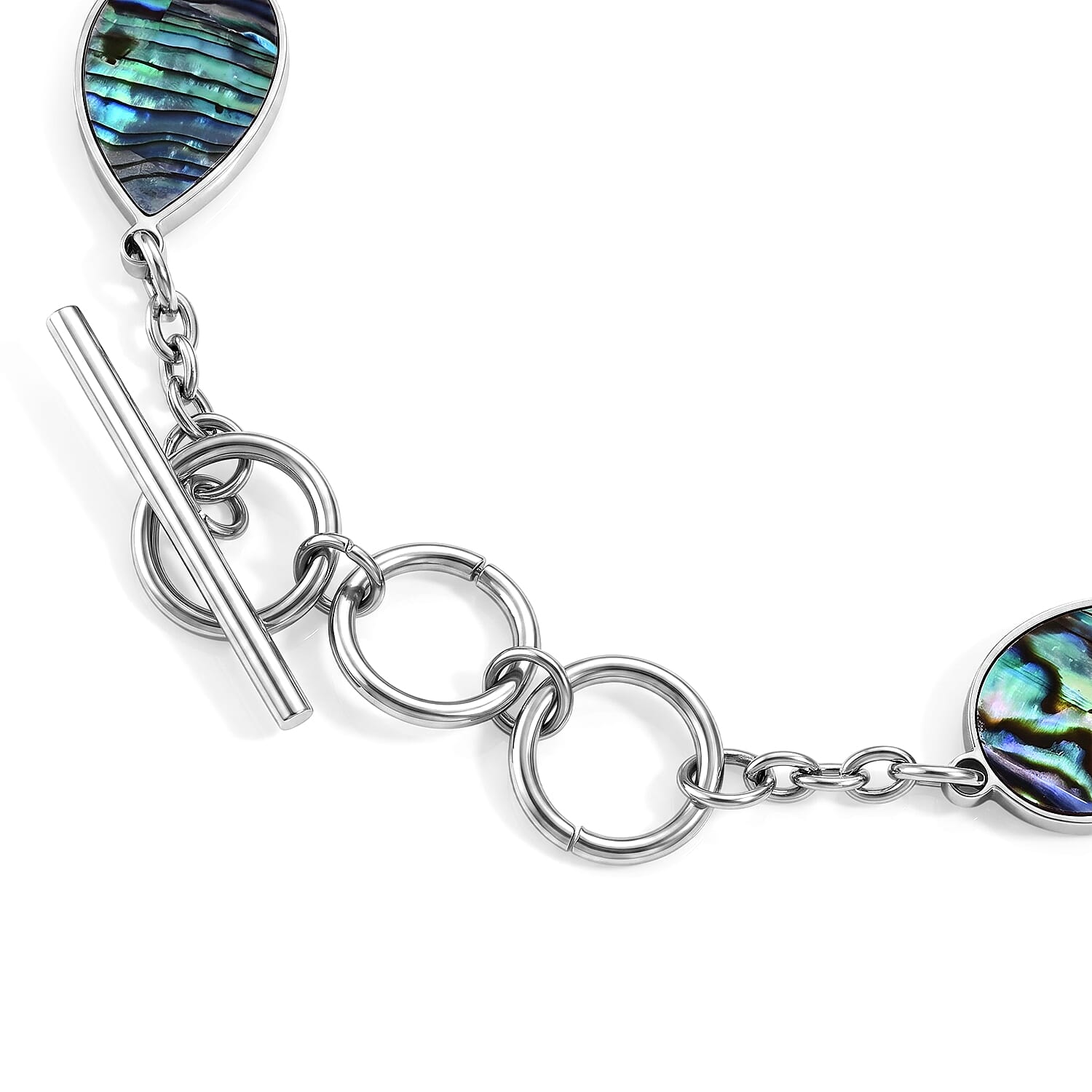 Abalone Shell Bracelet in Stainless Steel (7.50 In)