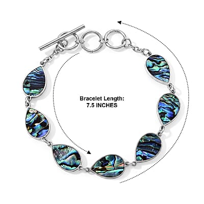 Abalone Shell Bracelet in Stainless Steel (7.50 In)