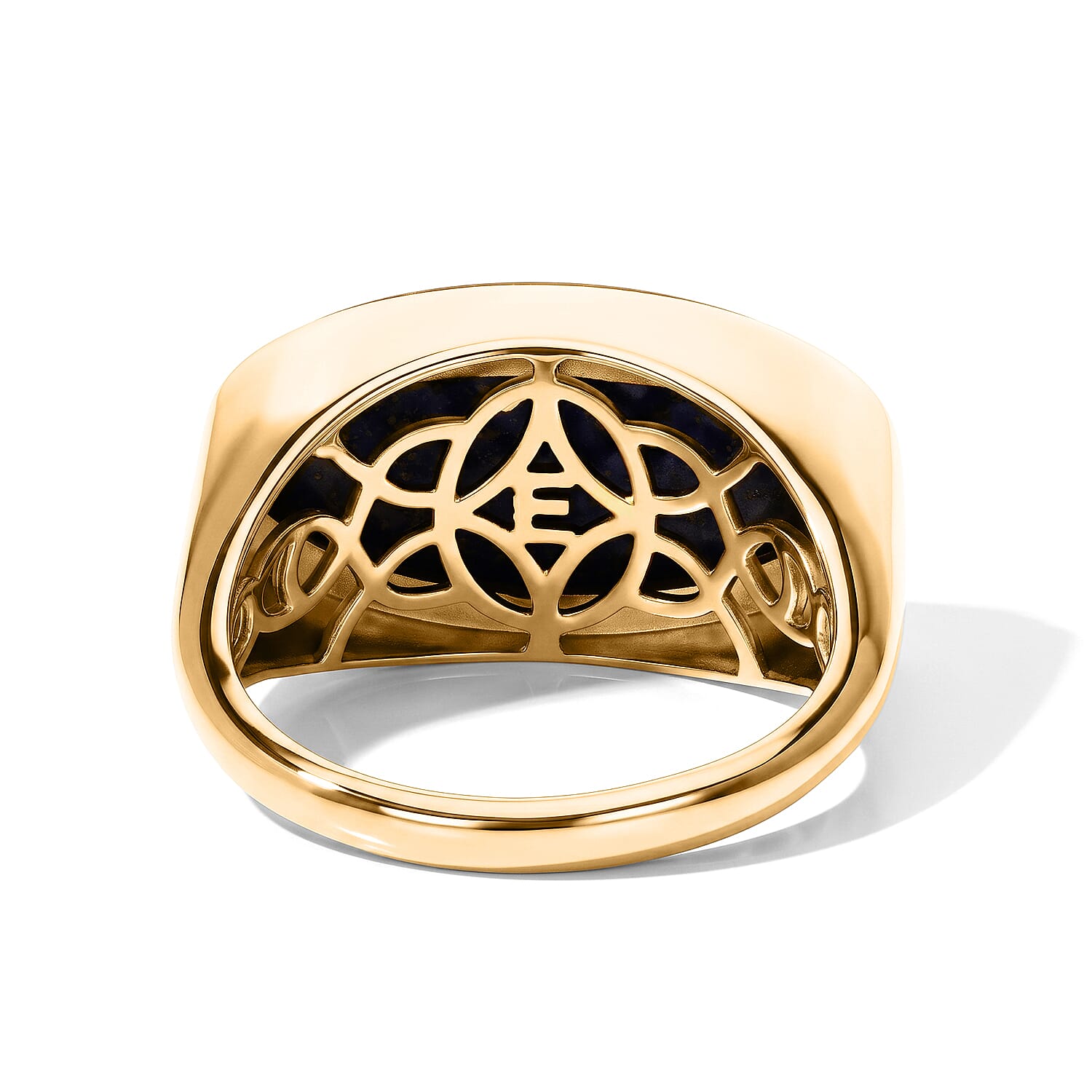 EverTrue Lapis Lazuli 13.50 ctw Pharaohs Blue Men's Ring in 18K YG Plated (Size 10.0)