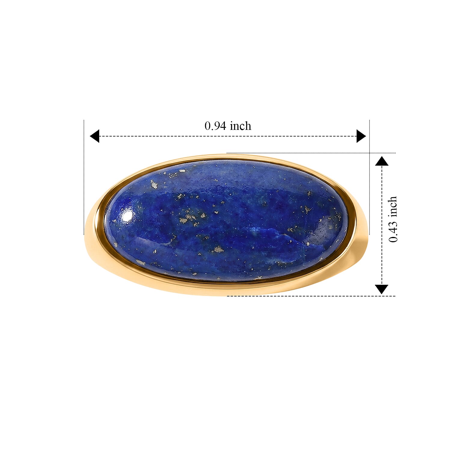 EverTrue Lapis Lazuli 13.50 ctw Pharaohs Blue Men's Ring in 18K YG Plated (Size 10.0)