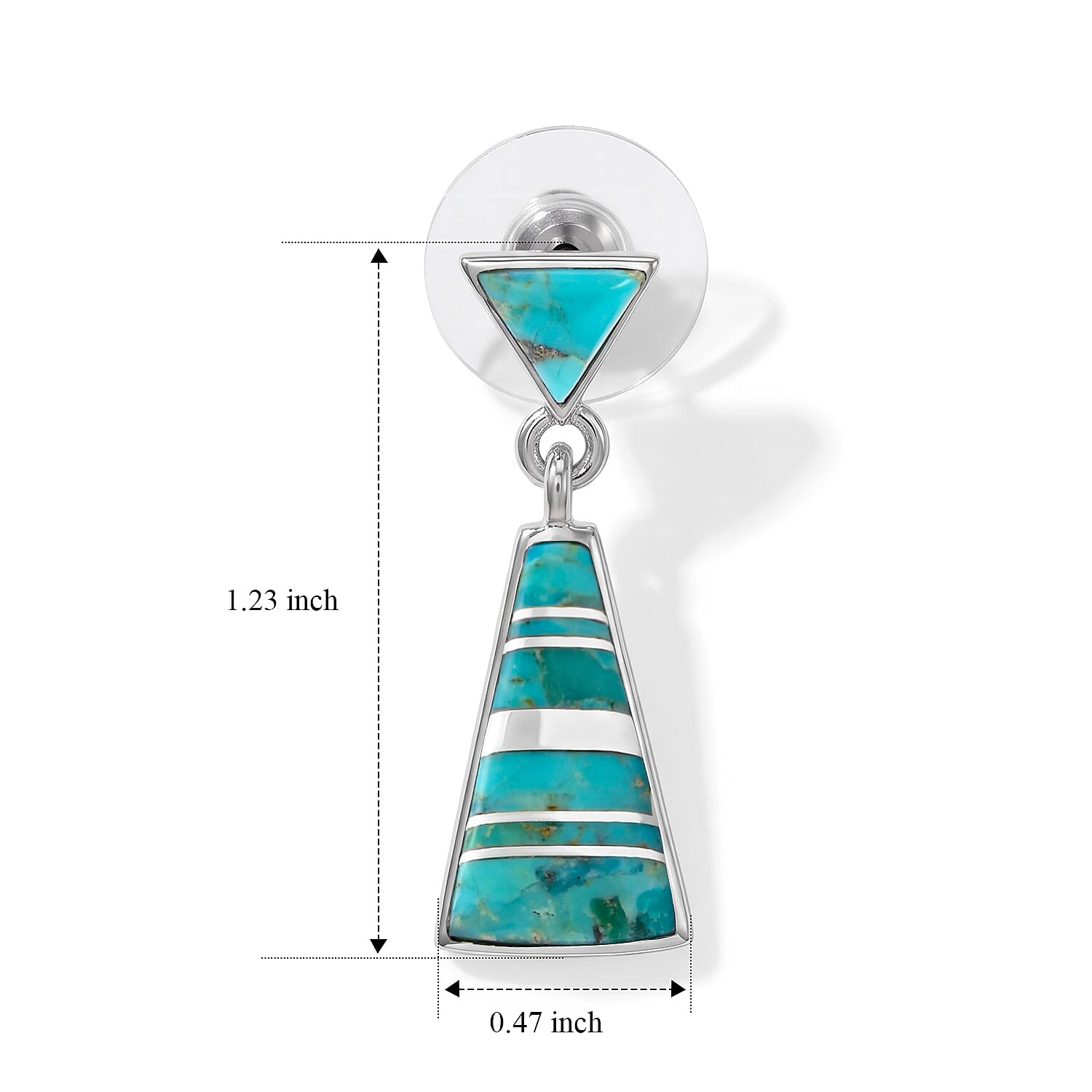 Santa Fe Style Kingman Turquoise 2.00 ctw Earrings in Sterling Silver