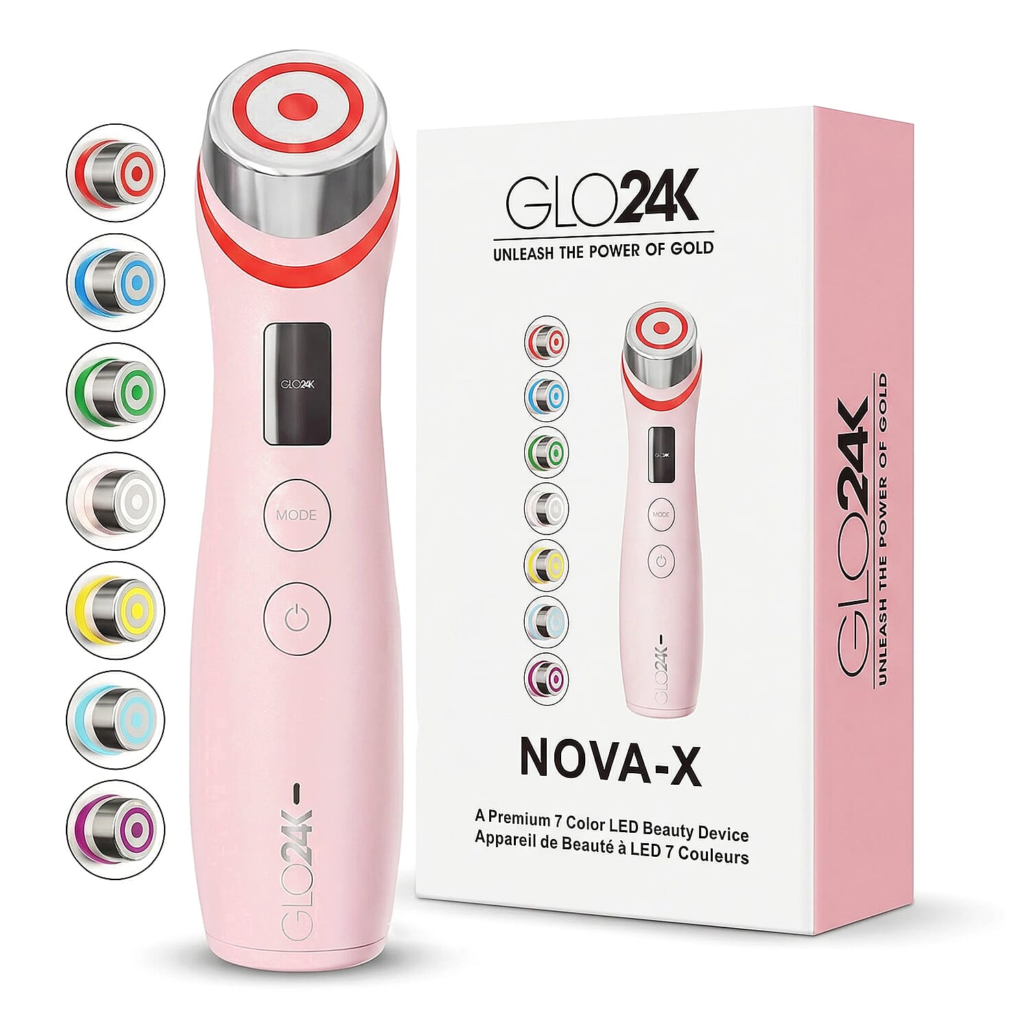 GLO24K Pink Nova-X 7 Color LED Beauty