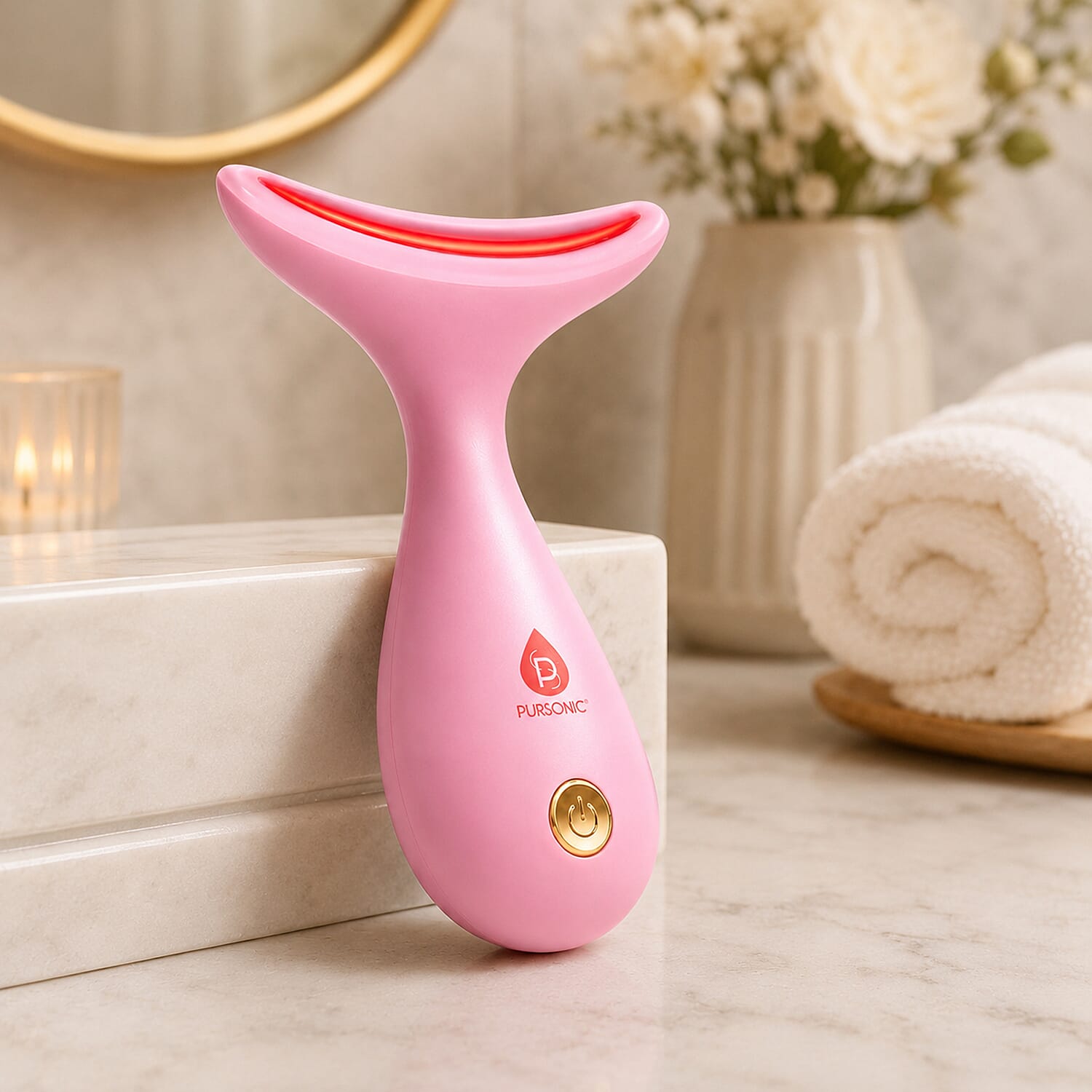 Pursonic Pink LED Light Therapy Skin Refiner Pro (1 Year Limited Warranty)
