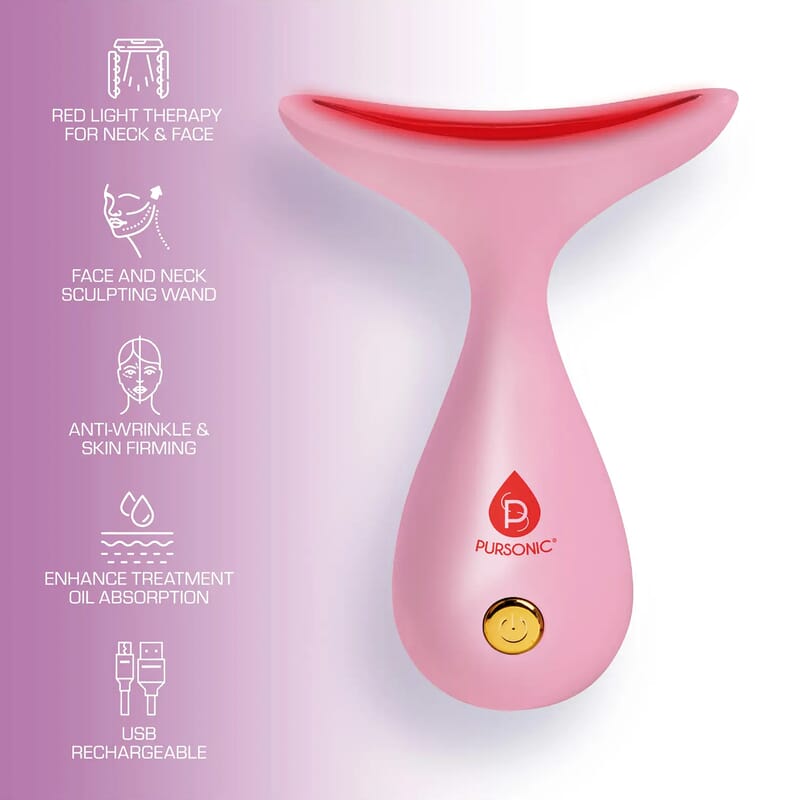Pursonic Pink LED Light Therapy Skin Refiner Pro (1 Year Limited Warranty)