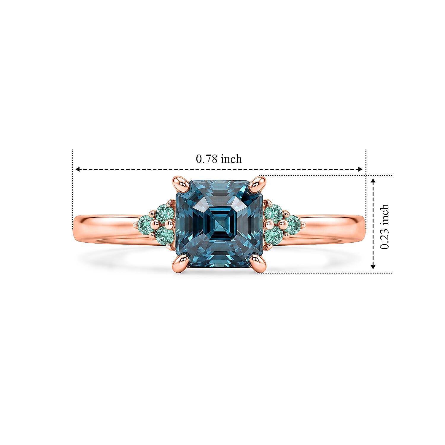 Luxoro AAA Cambodian Blue Zircon and Paraiba Tourmaline 2.40 ctw Blue Dew Ring in 10K Rose Gold (Size 6.0)
