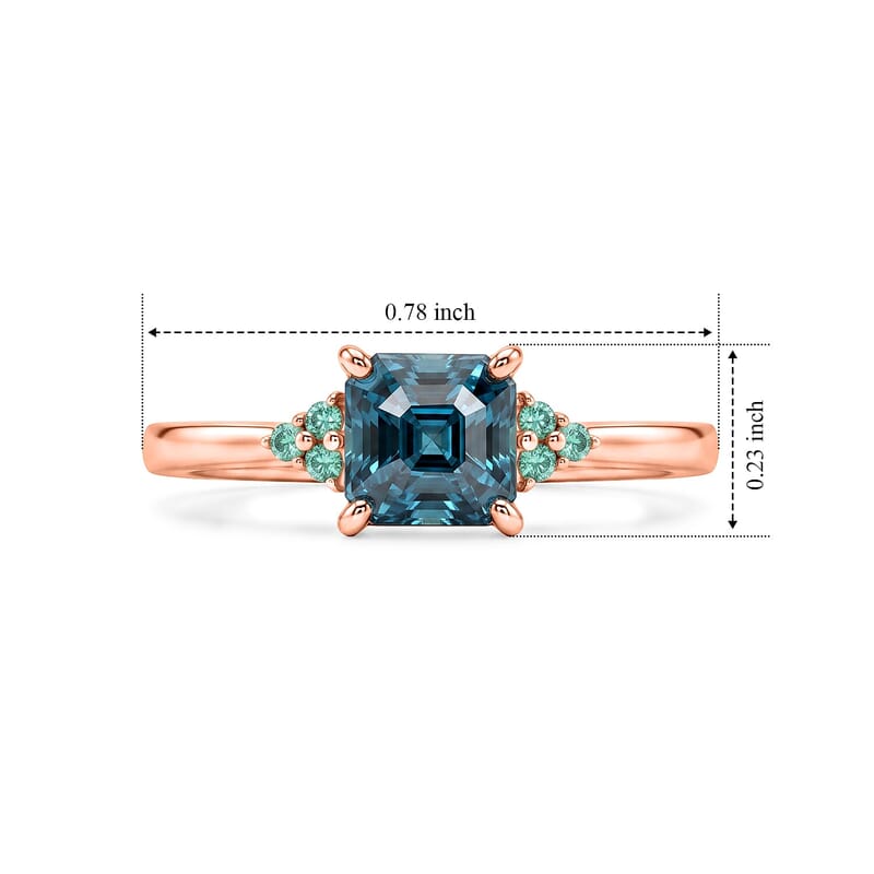 Luxoro AAA Cambodian Blue Zircon and Paraiba Tourmaline 2.40 ctw Blue Dew Ring in 10K Rose Gold (Size 6.0)