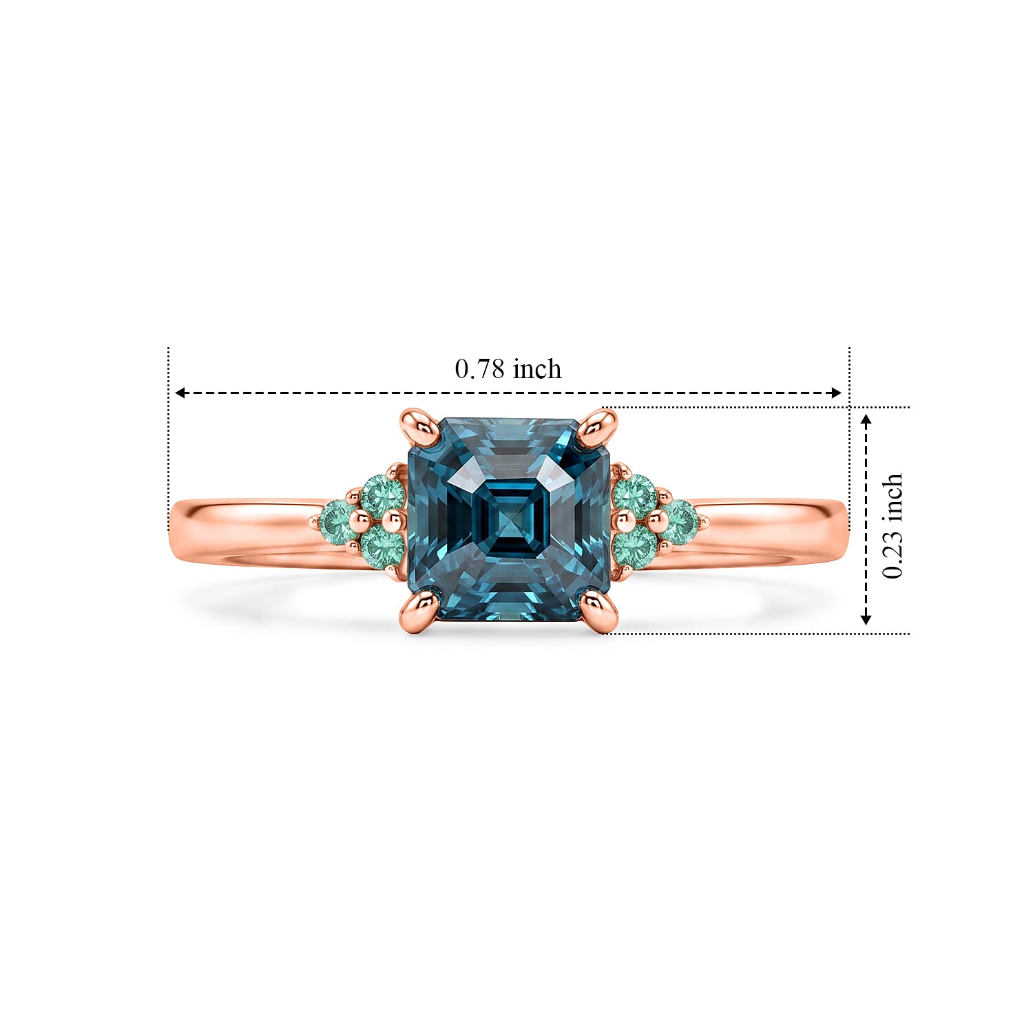 Luxoro AAA Cambodian Blue Zircon and Paraiba Tourmaline 2.40 ctw Blue Dew Ring in 10K Rose Gold (Size 7.0)