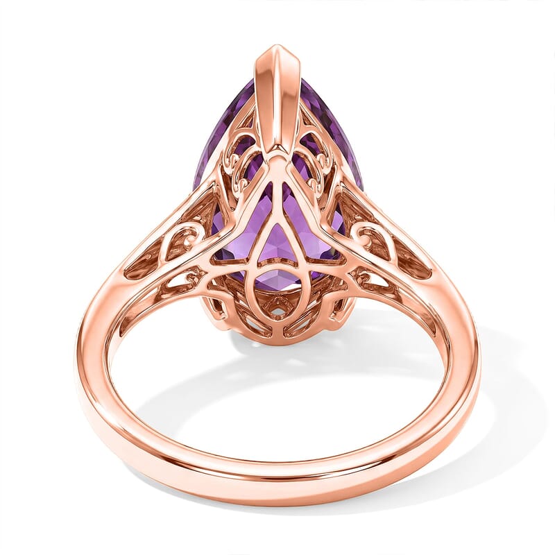 Luxoro AAA Patroke Kunzite, Paraiba Tourmaline and Diamond I2 4.60 ctw Aqua crown Ring in 10K Rose Gold (Size 6.0)