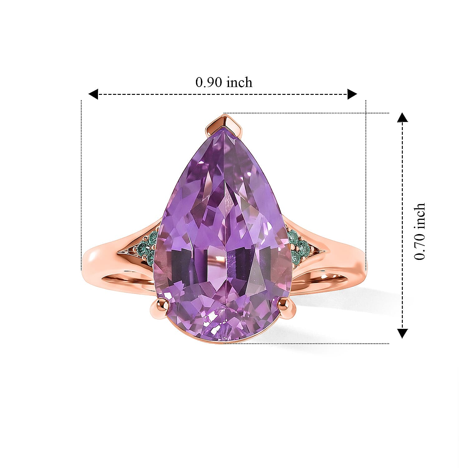Luxoro AAA Patroke Kunzite, Paraiba Tourmaline and Diamond I2 4.60 ctw Aqua crown Ring in 10K Rose Gold (Size 6.0)