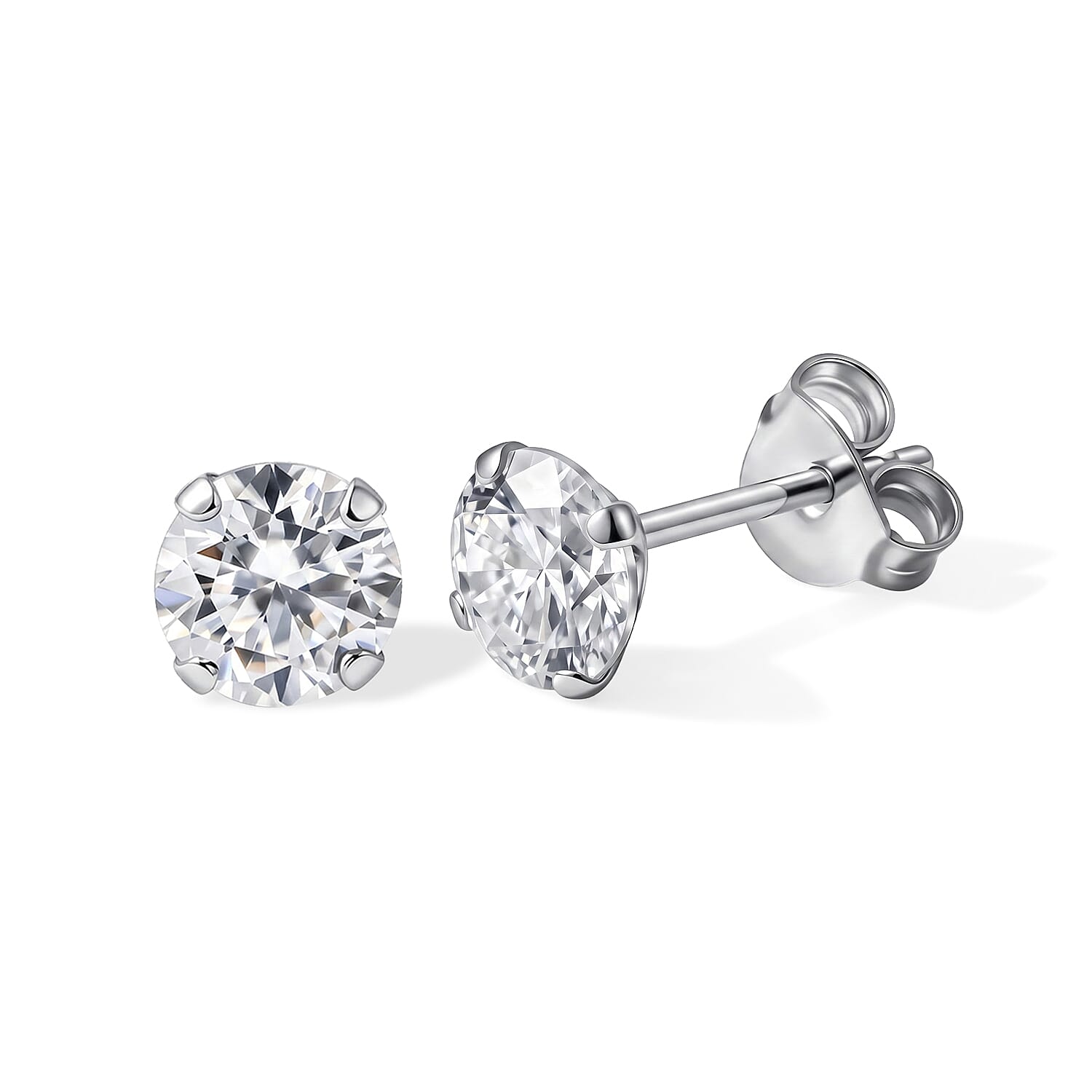 D'Joy Moissanite 1.00 ctw Earrings in Rhodium Over Sterling Silver