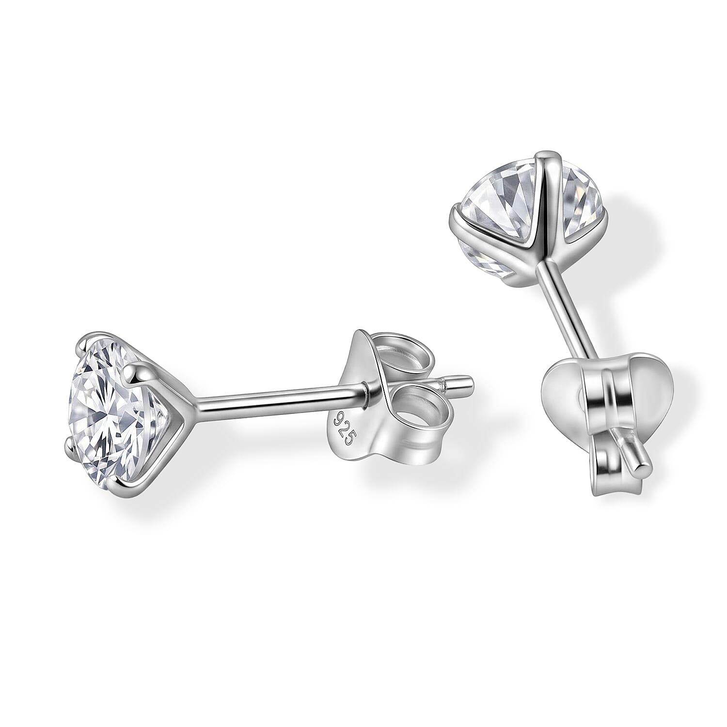 D'Joy Moissanite 1.00 ctw Earrings in Rhodium Over Sterling Silver