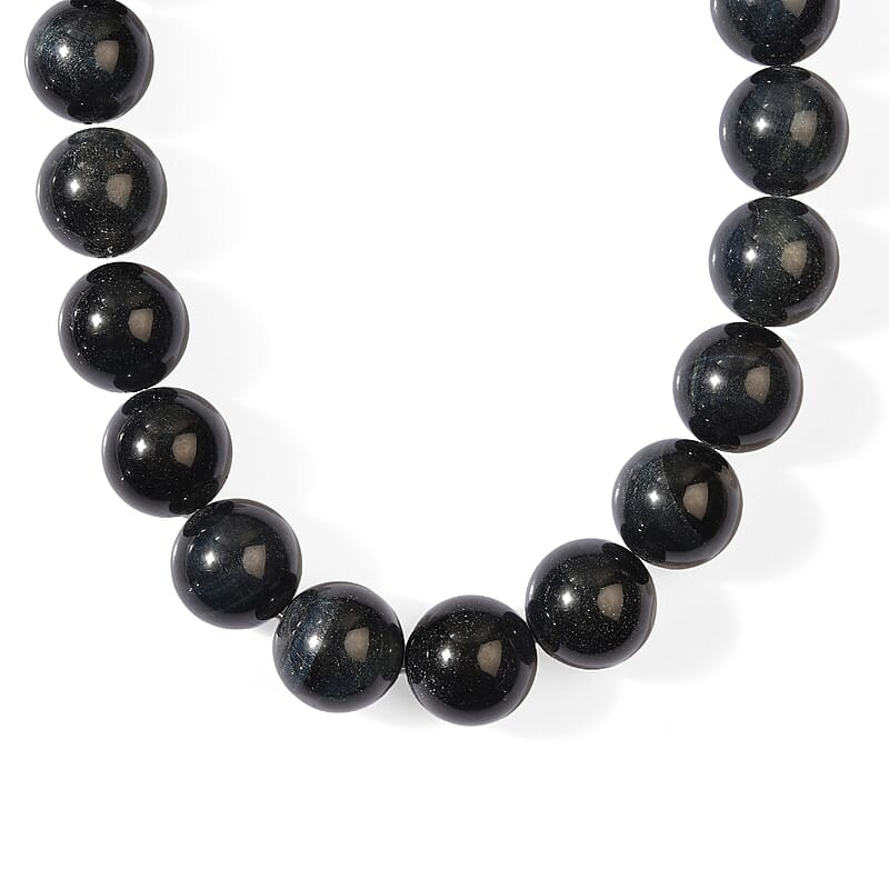 Blue Tigers Eye 908.60 ctw Chips Strand
