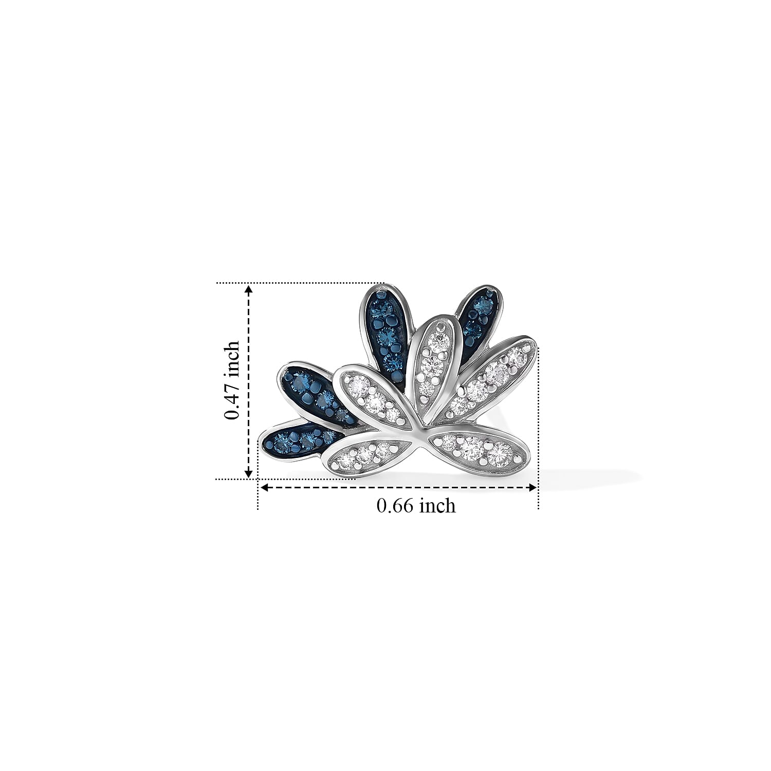 GP White and Blue Diamond 0.50 ctw Earrings in Rhodium Over Sterling Silver