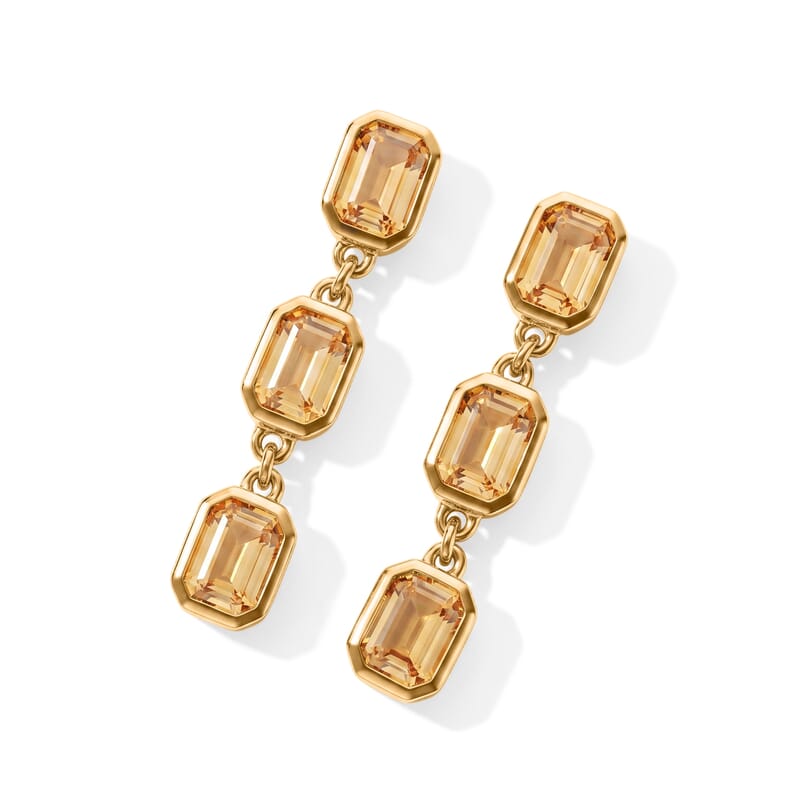 EverTrue Brazilian Citrine 5.65 ctw Marigold Solo Drop Earrings in 18K YG Plated