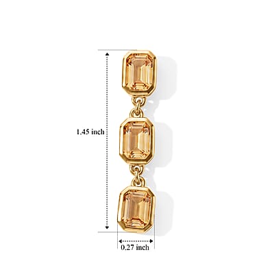 EverTrue Brazilian Citrine 5.65 ctw Marigold Solo Drop Earrings in 18K YG Plated