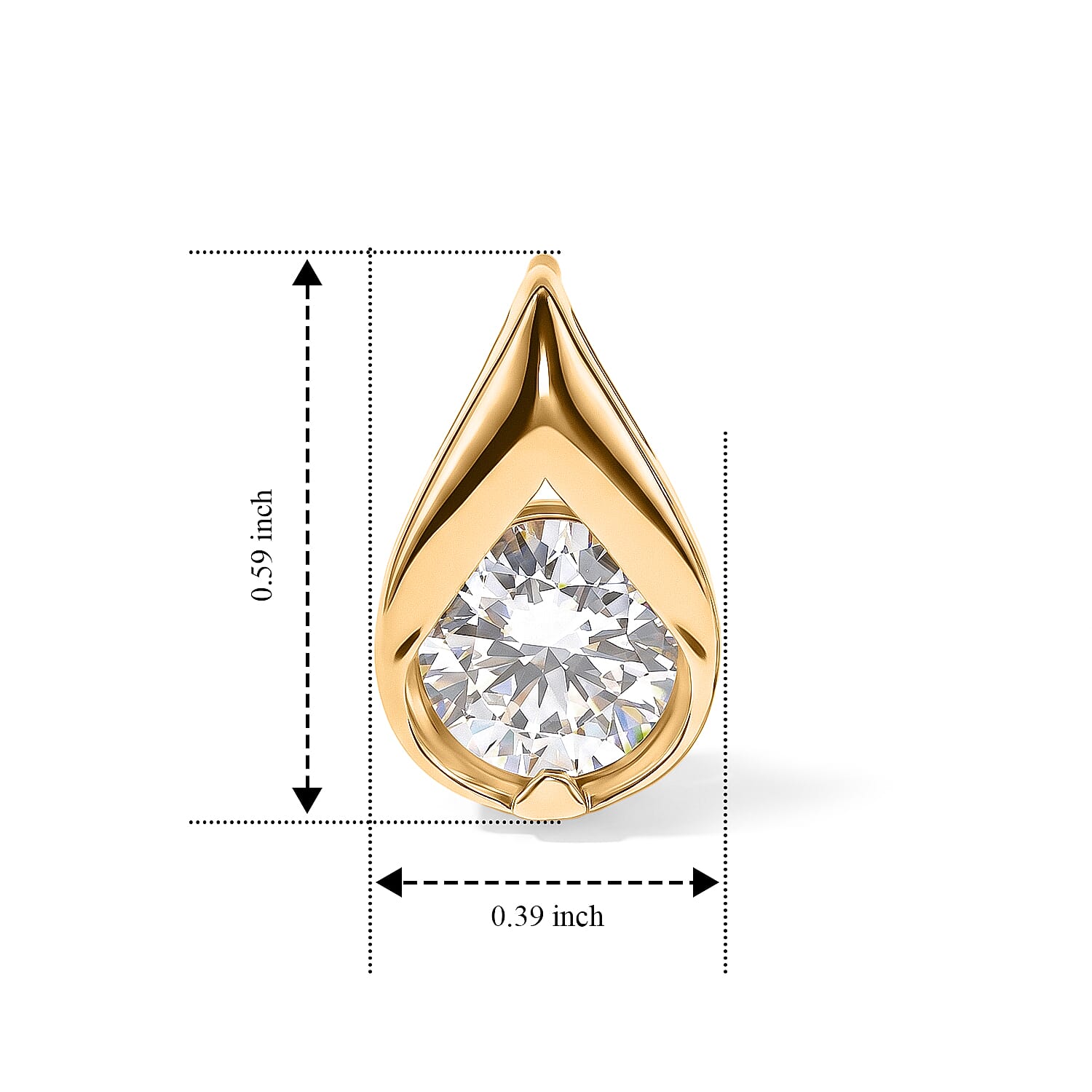 EverTrue Simulated Diamond Frost Halo Studs Earrings in 18K YG Plated