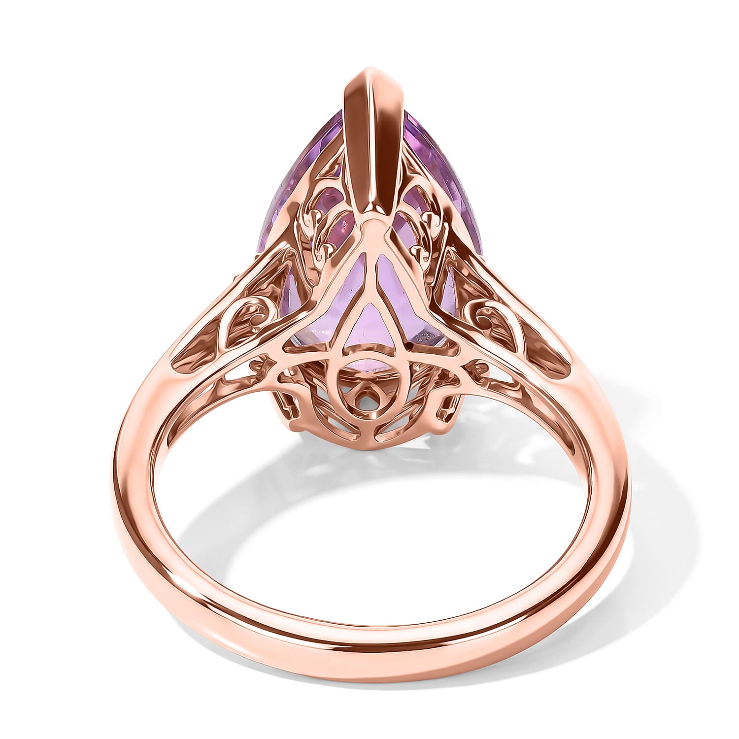 Luxoro AAA Patroke Kunzite and Paraiba Tourmaline 8.20 ctw Blue Trinity Ring in 10K Rose Gold (Size 8.0)