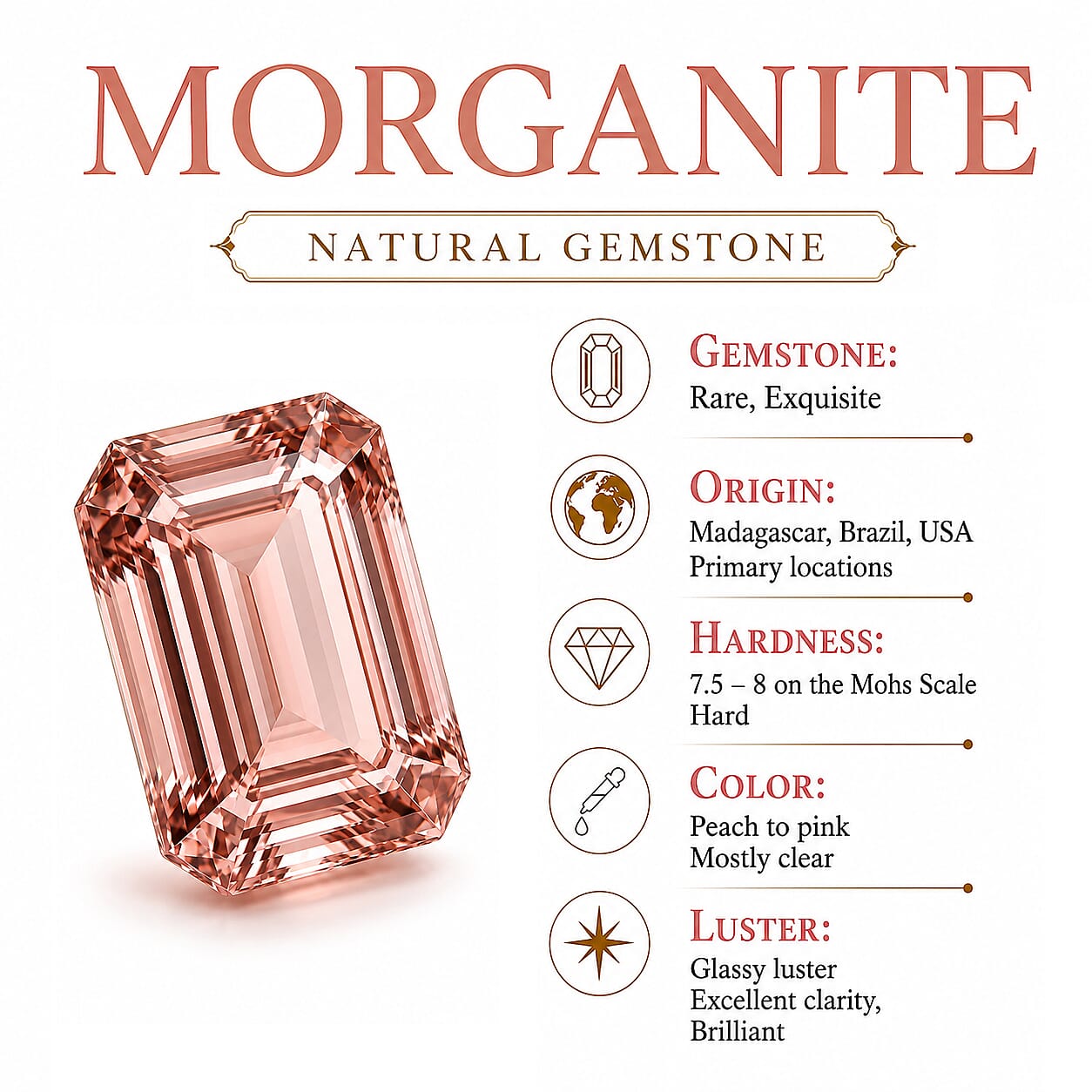 Certified & Appraised AAA Marropino Morganite and Luxuriant Lab Grown Diamond G-H SI 4.10 ctw Ring in 10K Rose Gold (Size 6.0)