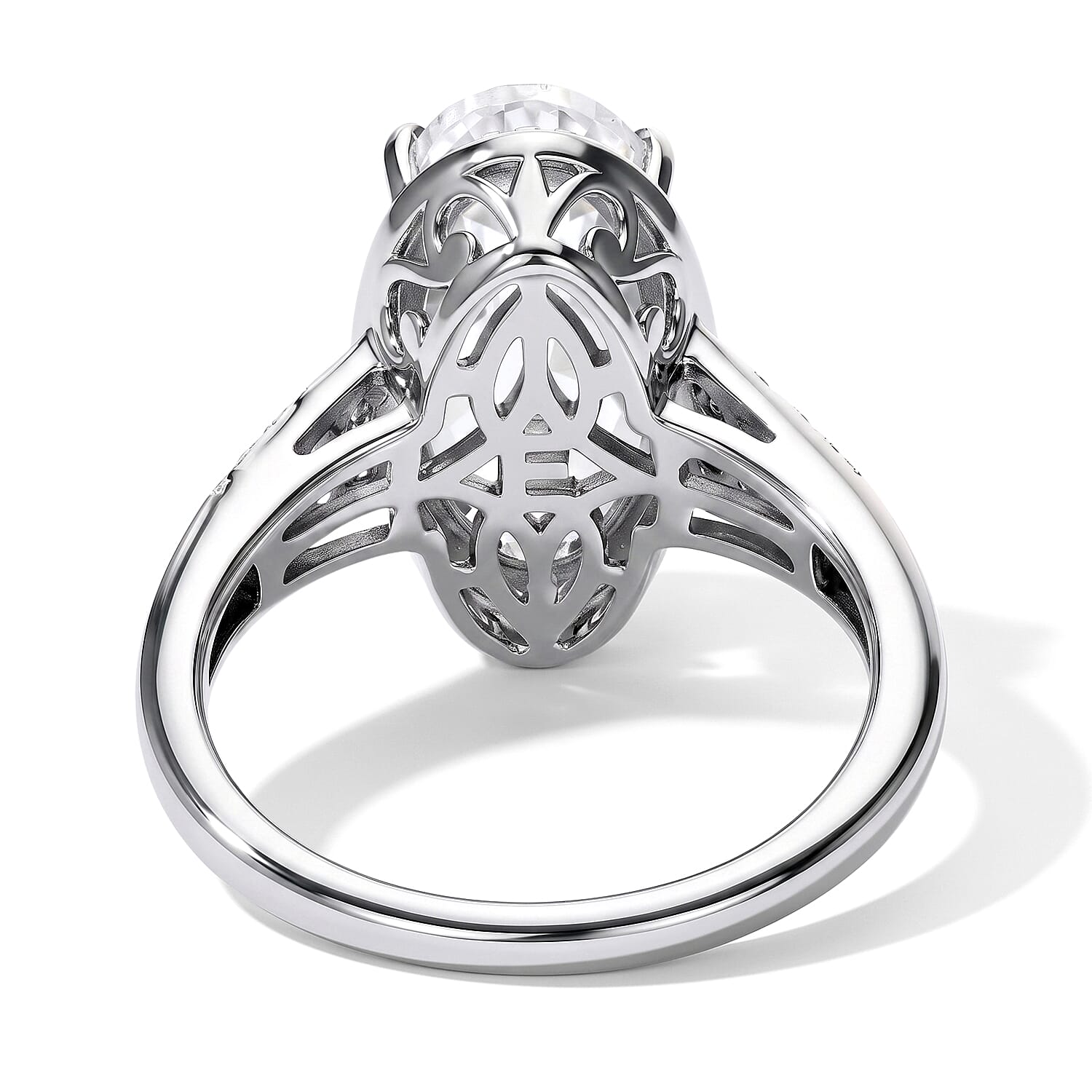 EverTrue Lab Created White Sapphire 7.25 ctw Colors of Light Ring in Platinum Bond (Size 5.0)