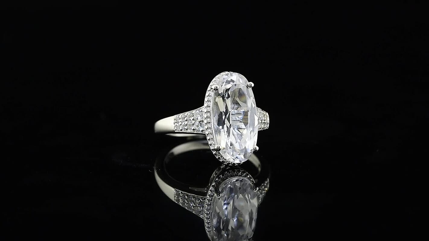 EverTrue Lab Created White Sapphire Ring in Platinum Bond (Size 10.0) 7.25 ctw
