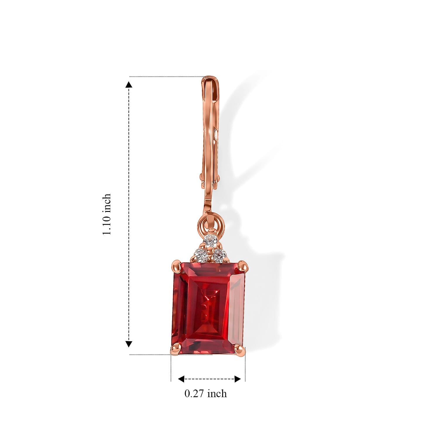 EverTrue Lab Created Padparadscha Sapphire and White Zircon 7.00 ctw Earrings in 18K RG Plated