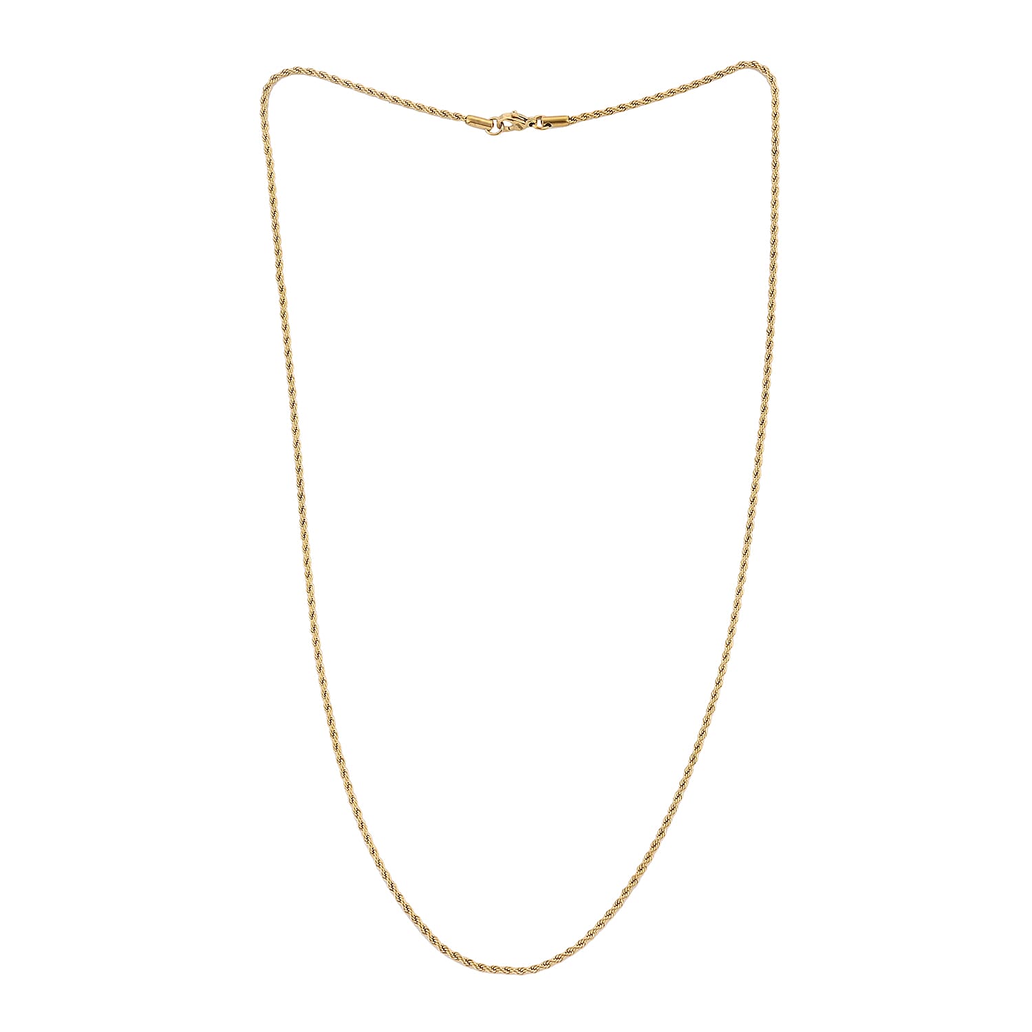 Hollow Rope Chain 2.5mm Necklace in 10K Yellow Gold 24 Inches 4 Grams