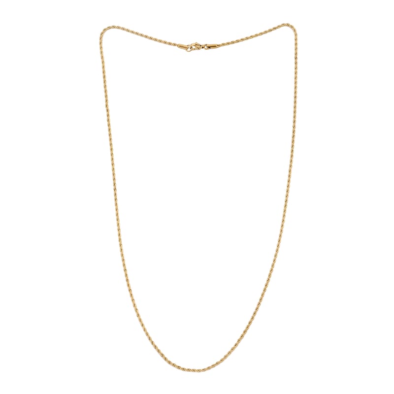 Hollow Rope Chain 2.5mm Necklace in 10K Yellow Gold 24 Inches 4 Grams