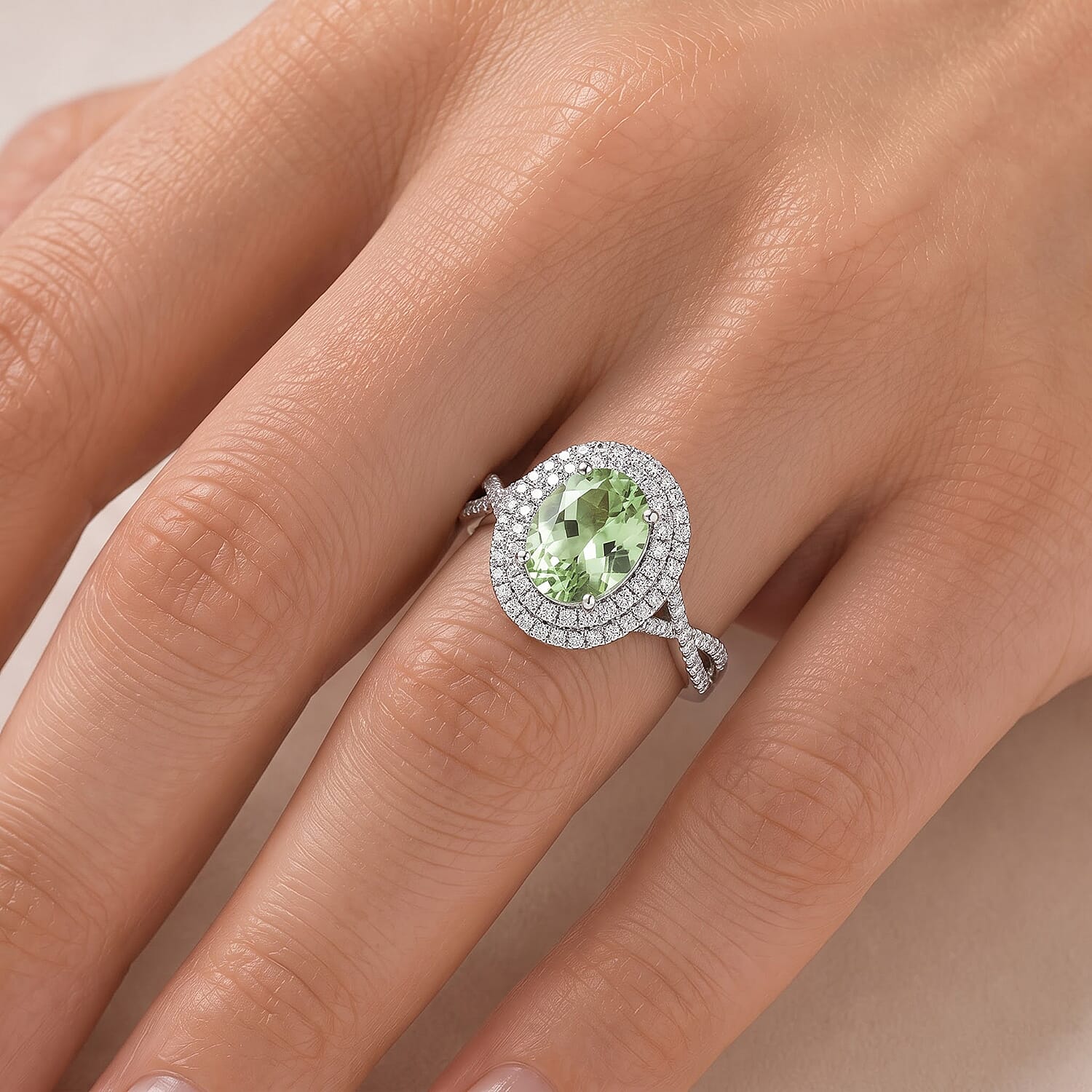 Certified & Appraised Rhapsody AAAA Arquiana Mint Tourmaline and Diamond I2 2.50 ctw Ring in 950 Platinum (Size 6.0)