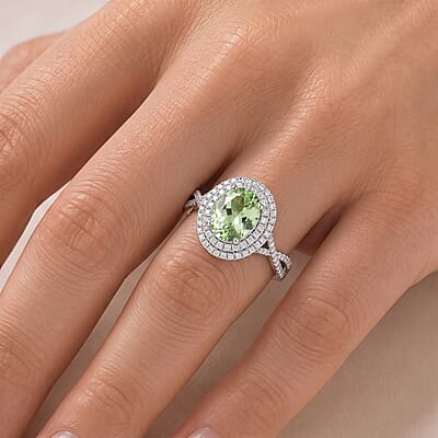 Certified & Appraised Rhapsody AAAA Arquiana Mint Tourmaline and Diamond I2 2.50 ctw Ring in 950 Platinum (Size 6.0)