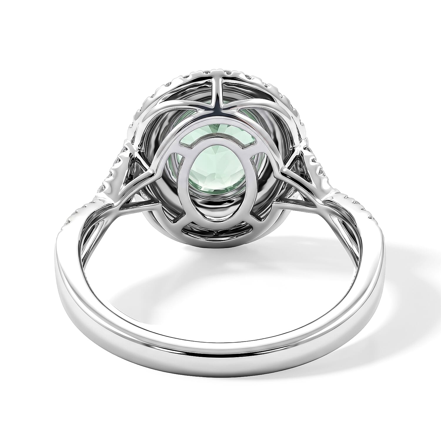 Certified & Appraised Rhapsody AAAA Arquiana Mint Tourmaline and Diamond I2 2.50 ctw Ring in 950 Platinum (Size 6.0)