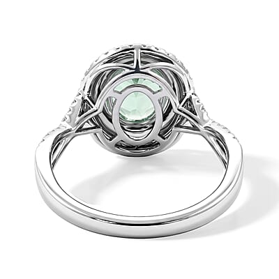 Certified & Appraised Rhapsody AAAA Arquiana Mint Tourmaline and Diamond I2 2.50 ctw Ring in 950 Platinum (Size 6.0)