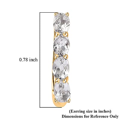 D'Joy White Topaz 2.00 ctw Earrings in 14K Yellow Gold Over Sterling Silver