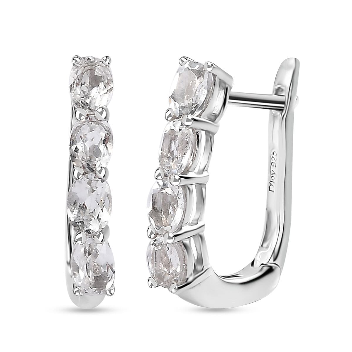 Tanzanite Earrings in Platinum Over Sterling Silver 1.35 ctw