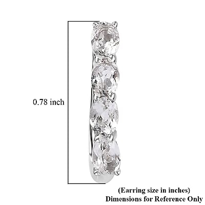 White Topaz 1.70 ctw Earrings in Platinum Over Sterling Silver