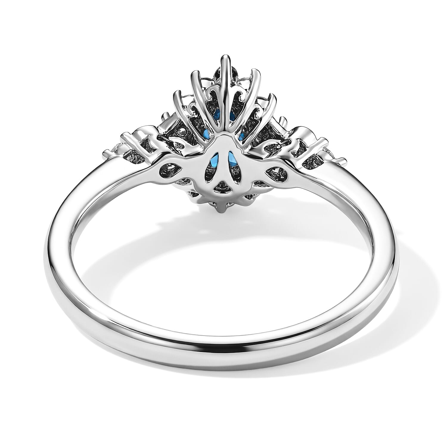 EverTrue London Blue Topaz and Simulated Diamond 0.80 ctw Ring in Platinum Bond (Size 10.0)