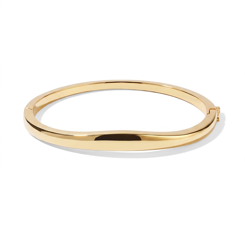 EverTrue Burnished Gold Bangle Bracelet in 18K YG Plated (6.50 In)